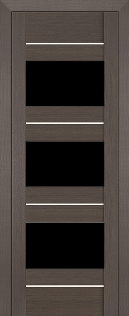 межкомнатные двери  Profil Doors 41X серебро чёрный триплекс грей мелинга