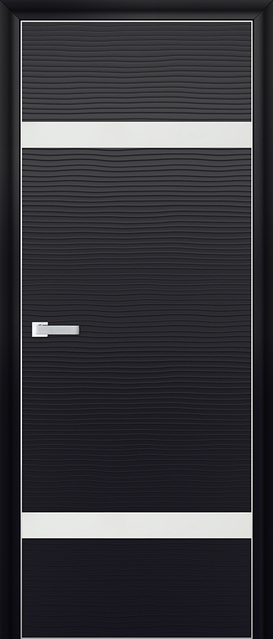 межкомнатные двери  Profil Doors 3D белое чёрная волна