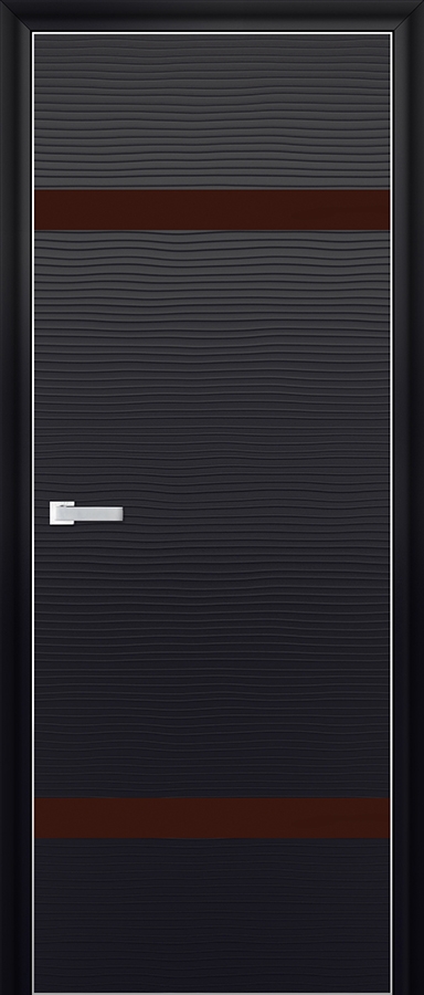межкомнатные двери  Profil Doors 3D коричневое чёрная волна