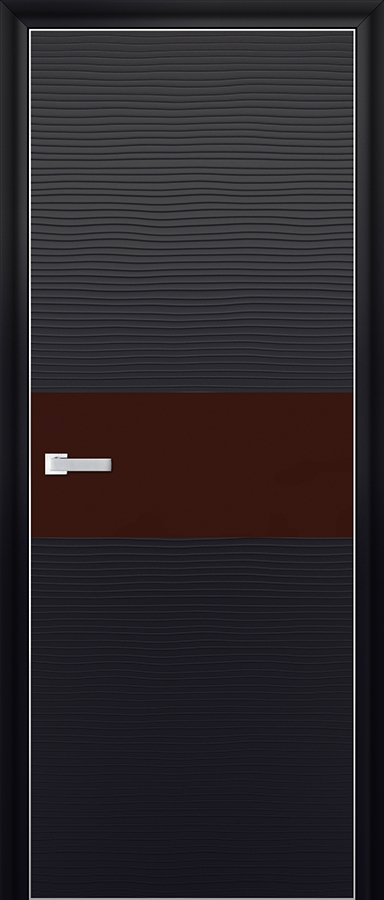 межкомнатные двери  Profil Doors 4D коричневое чёрная волна