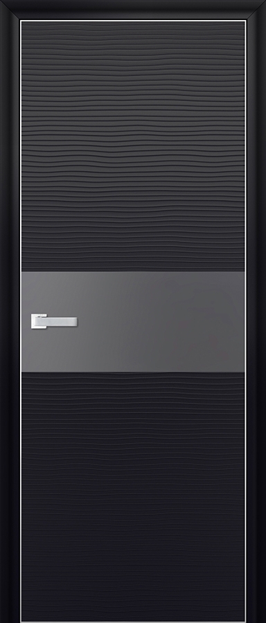 межкомнатные двери  Profil Doors 4D серебряное чёрная волна