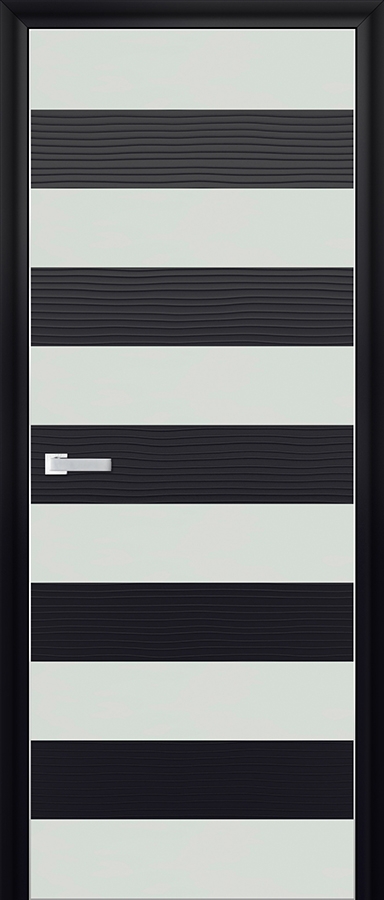 межкомнатные двери  Profil Doors 8D белое чёрная волна