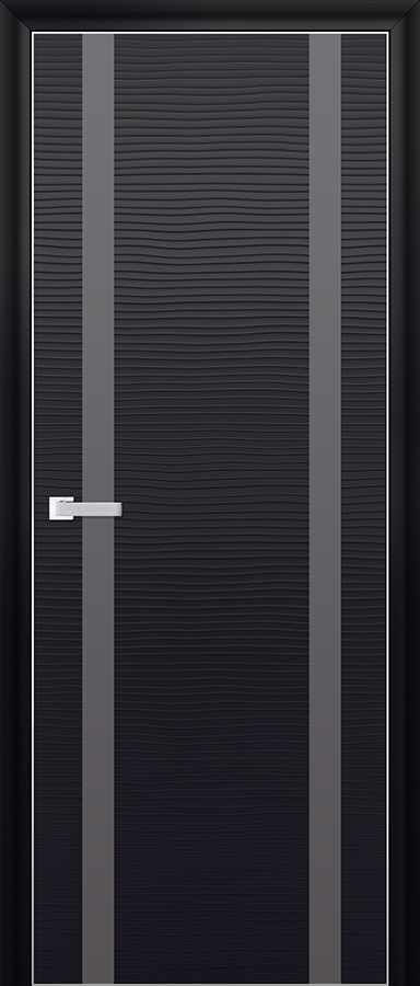 межкомнатные двери  Profil Doors 9D серебряное чёрная волна