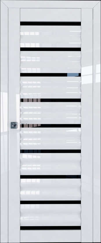 межкомнатные двери  Profil Doors 76L чёрный триплекс белый глянец