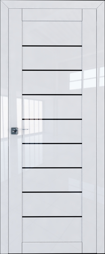 межкомнатные двери  Profil Doors 73L чёрный триплекс белый глянец