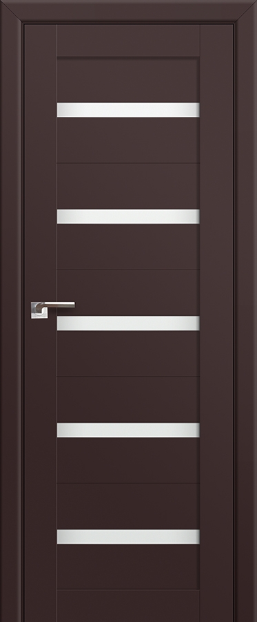 межкомнатные двери  Profil Doors 7u белый триплекс тёмно-коричневые