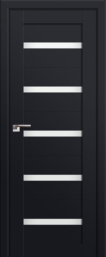 межкомнатные двери  Profil Doors 7u белый триплекс чёрный seidenmatt