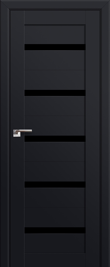 межкомнатные двери  Profil Doors 7u чёрный триплекс чёрный seidenmatt