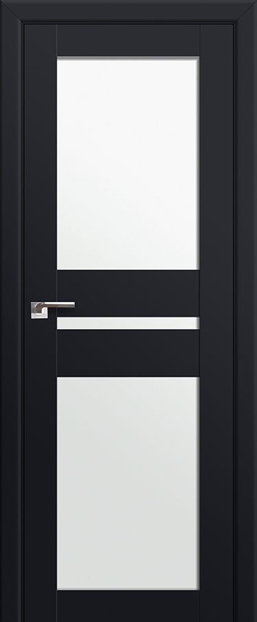 межкомнатные двери  Profil Doors 70u белый триплекс чёрный seidenmatt