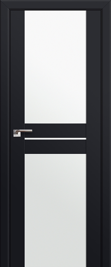 межкомнатные двери  Profil Doors 10U белый триплекс чёрный seidenmatt