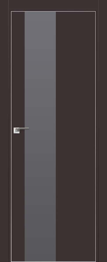 межкомнатные двери  Profil Doors 5E  серебряное тёмно-коричневые