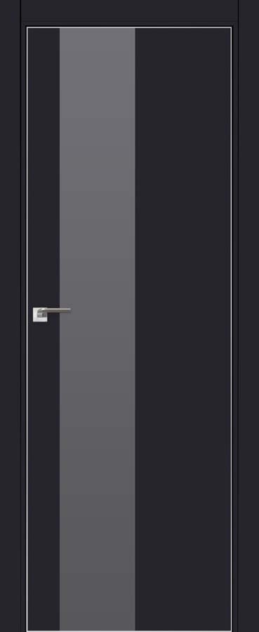 межкомнатные двери  Profil Doors 5E  серебряное чёрный матовый