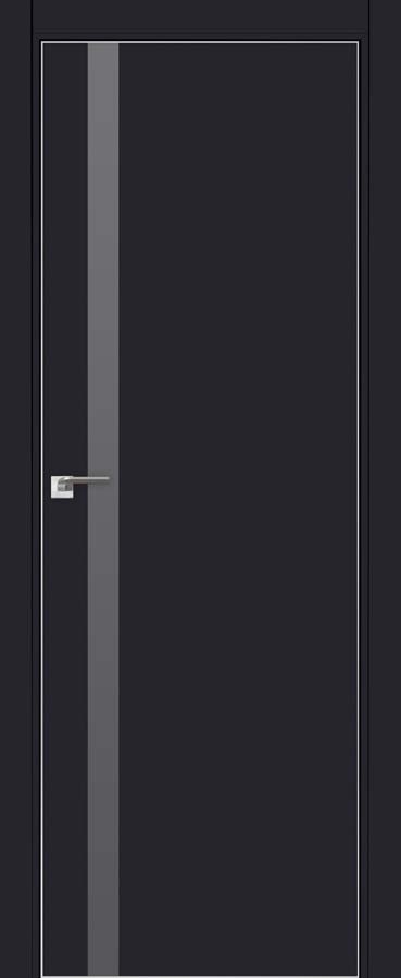 межкомнатные двери  Profil Doors 6E  серебряное чёрный матовый