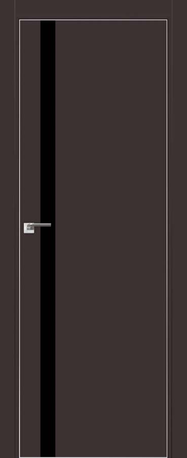 межкомнатные двери  Profil Doors 6E  чёрное тёмно-коричневые