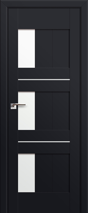 межкомнатные двери  Profil Doors 35U белый триплекс чёрный seidenmatt