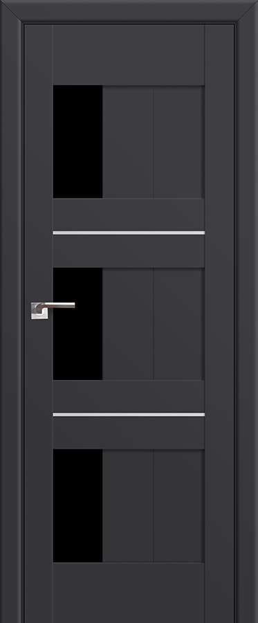 межкомнатные двери  Profil Doors 35U чёрный триплекс антрацит