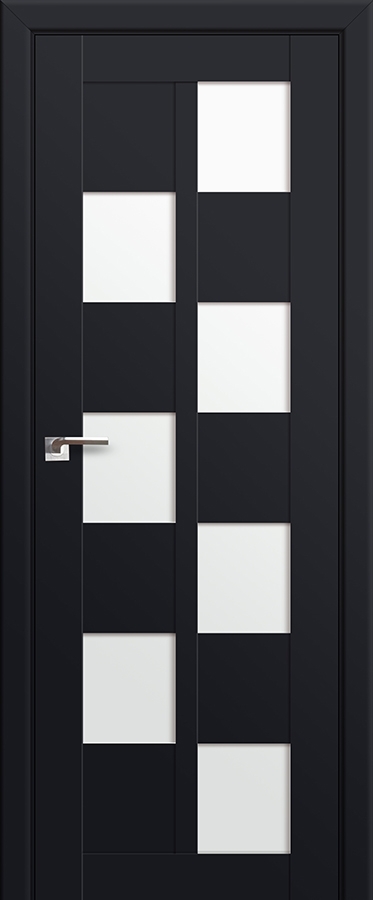 межкомнатные двери  Profil Doors 36U белый триплекс чёрный seidenmatt