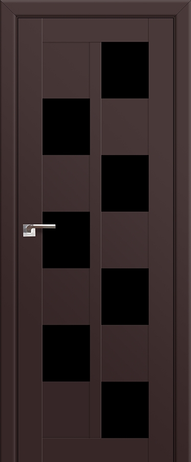 межкомнатные двери  Profil Doors 36U чёрный триплекс тёмно-коричневые