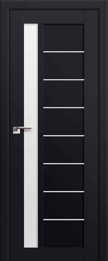 межкомнатные двери  Profil Doors 37U белый триплекс чёрный seidenmatt