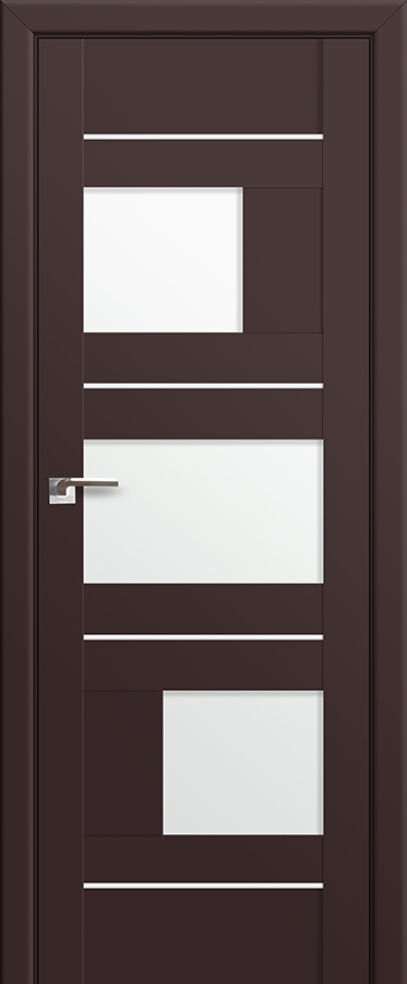 межкомнатные двери  Profil Doors 39U белый триплекс тёмно-коричневые
