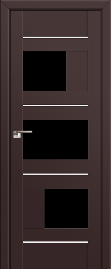межкомнатные двери  Profil Doors 39U чёрный триплекс тёмно-коричневые