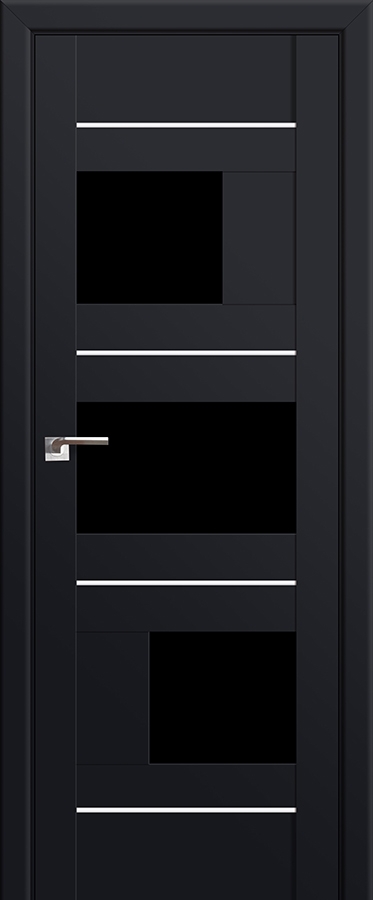 межкомнатные двери  Profil Doors 39U чёрный триплекс чёрный seidenmatt