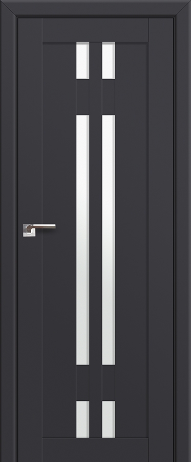 межкомнатные двери  Profil Doors 40U белый триплекс чёрный seidenmatt
