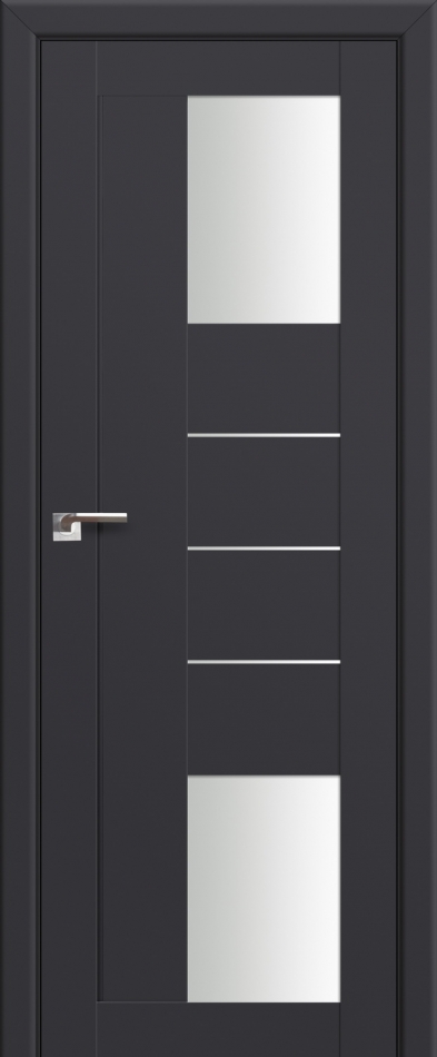 межкомнатные двери  Profil Doors 43U серебро белый триплекс антрацит