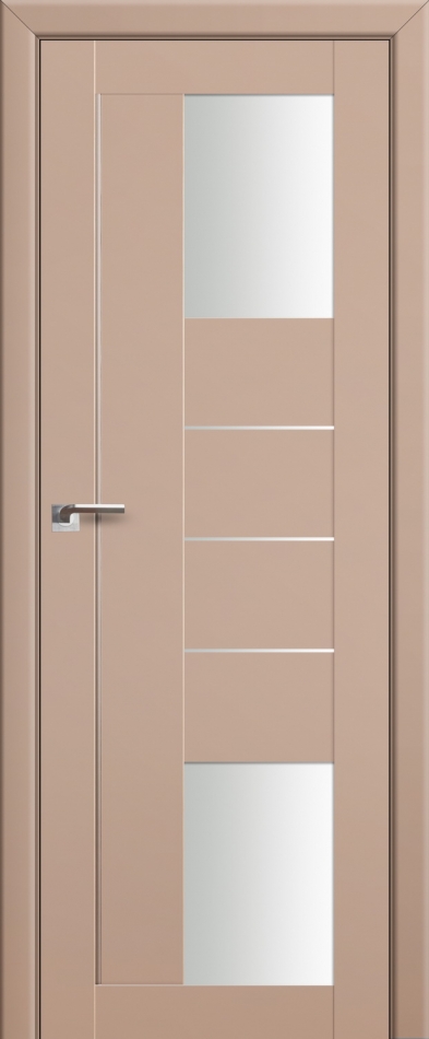 межкомнатные двери  Profil Doors 43U серебро белый триплекс капучино сатинат