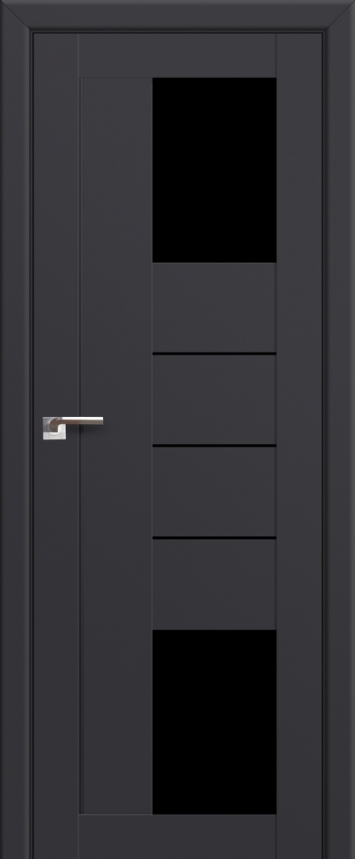 межкомнатные двери  Profil Doors 43U серебро чёрный триплекс антрацит