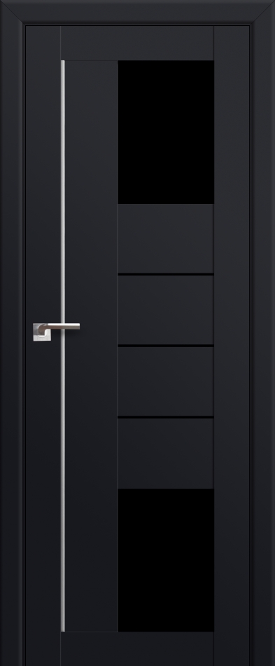 межкомнатные двери  Profil Doors 43U серебро чёрный триплекс чёрный seidenmatt