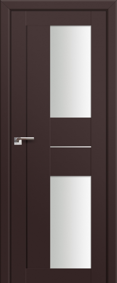 межкомнатные двери  Profil Doors 44U серебро белый триплекс тёмно-коричневые