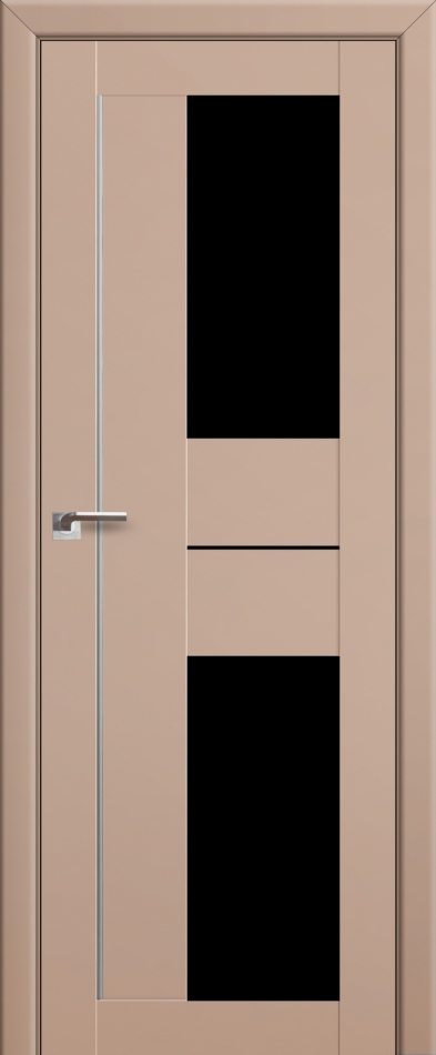 межкомнатные двери  Profil Doors 44U серебро чёрный триплекс капучино сатинат