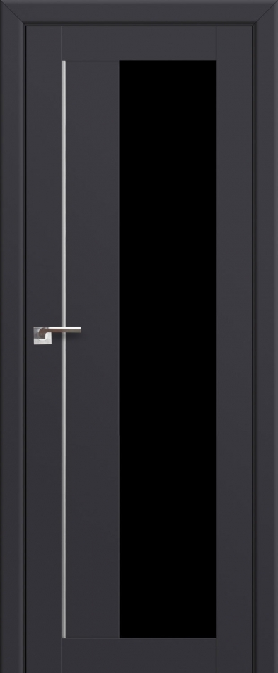 межкомнатные двери  Profil Doors 47U серебро чёрный триплекс антрацит