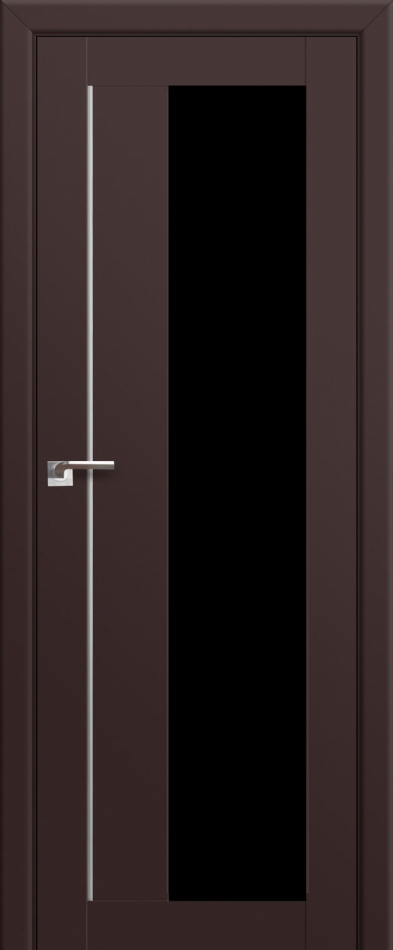 межкомнатные двери  Profil Doors 47U серебро чёрный триплекс тёмно-коричневые