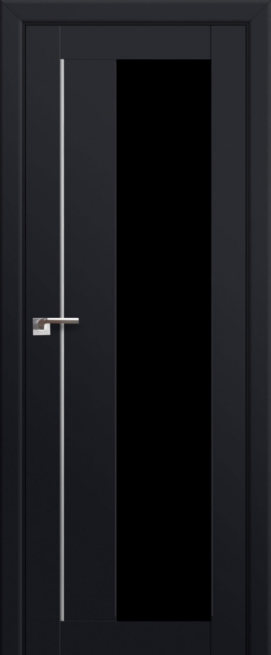 межкомнатные двери  Profil Doors 47U серебро чёрный триплекс чёрный seidenmatt