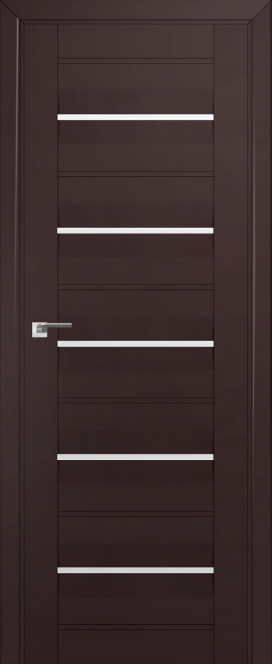 межкомнатные двери  Profil Doors 48U белый триплекс тёмно-коричневые