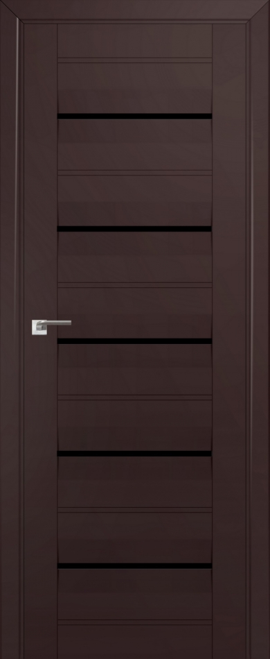 межкомнатные двери  Profil Doors 48U чёрный триплекс тёмно-коричневые