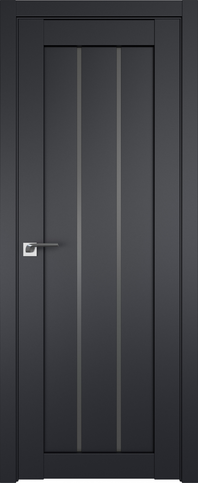 межкомнатные двери  Profil Doors 49U остекление чёрный seidenmatt