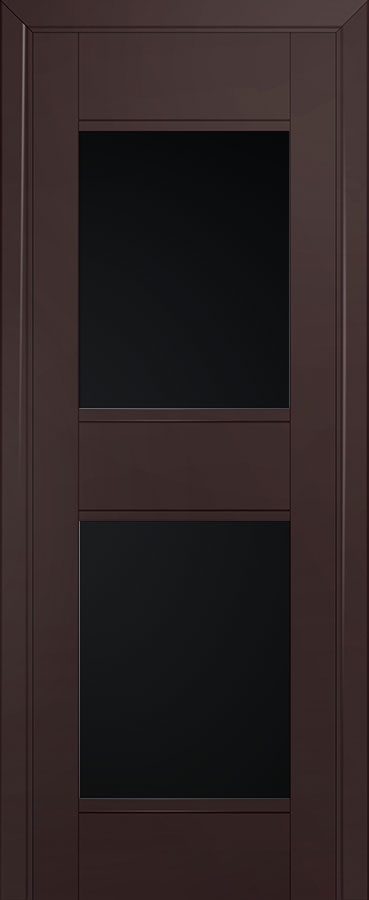 межкомнатные двери  Profil Doors 51U чёрный триплекс тёмно-коричневые