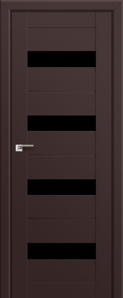 межкомнатные двери  Profil Doors 60U чёрный триплекс тёмно-коричневые