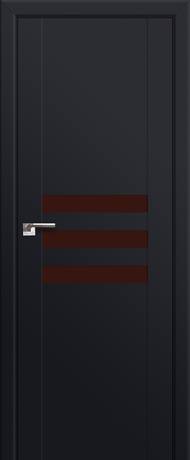 межкомнатные двери  Profil Doors 74U коричневый чёрный seidenmatt