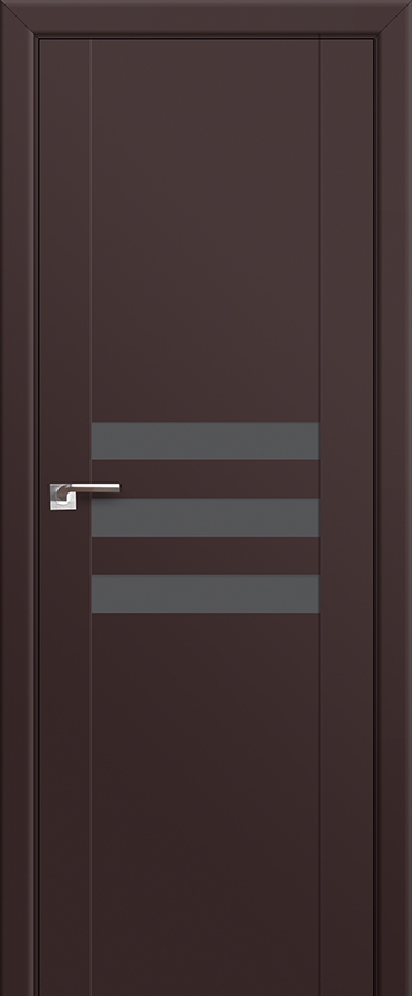 межкомнатные двери  Profil Doors 74U серебряный тёмно-коричневые