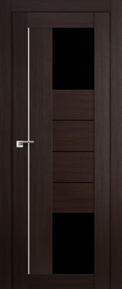 межкомнатные двери  Profil Doors 43X серебро чёрный триплекс венге мелинга