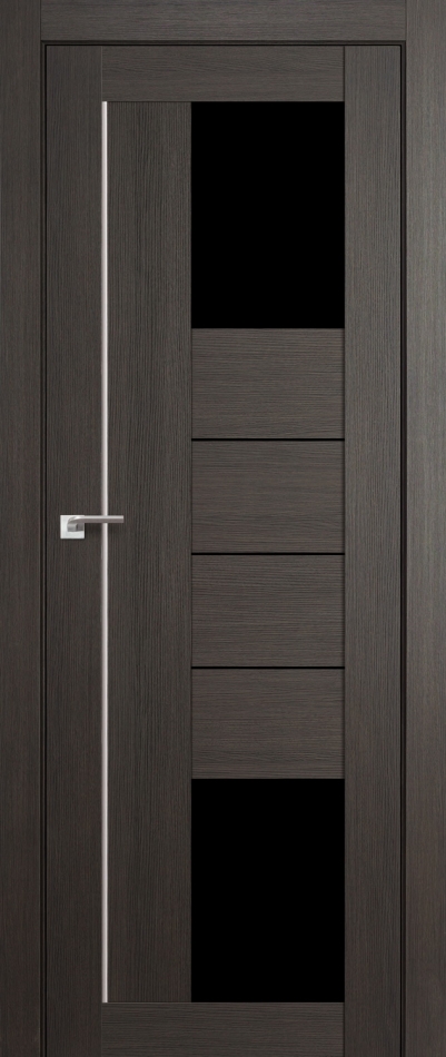 межкомнатные двери  Profil Doors 43X серебро чёрный триплекс грей мелинга