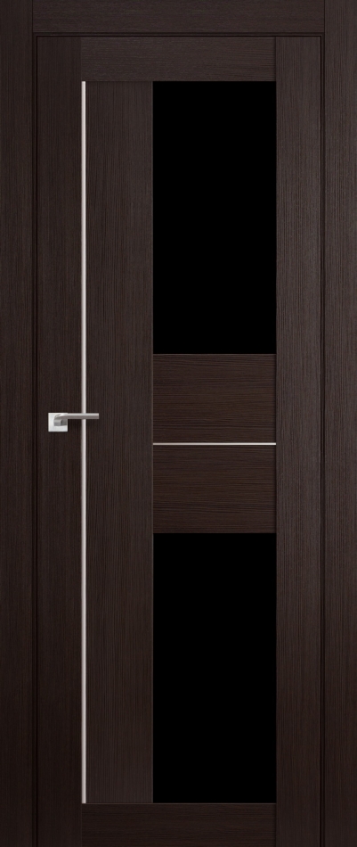 межкомнатные двери  Profil Doors 44X серебро чёрный триплекс венге мелинга