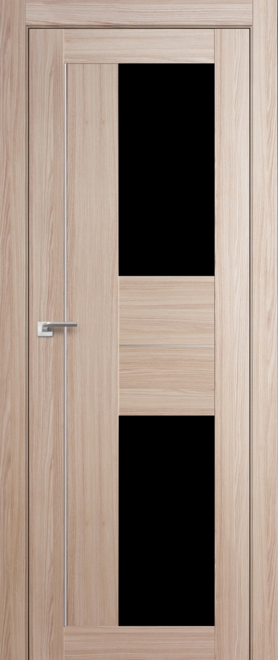 межкомнатные двери  Profil Doors 44X серебро чёрный триплекс капуччино мелинга