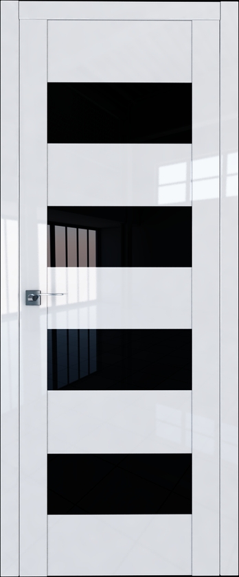 межкомнатные двери  Profil Doors 46L чёрный триплекс белый глянец