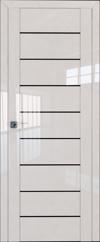 межкомнатные двери  Profil Doors 45L чёрный триплекс магнолия глянец