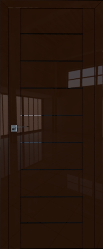 межкомнатные двери  Profil Doors 45L чёрный триплекс терра глянец